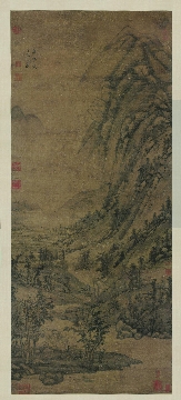 元 黄公望 北苑山水图轴绢本131.7 x 55.6CM