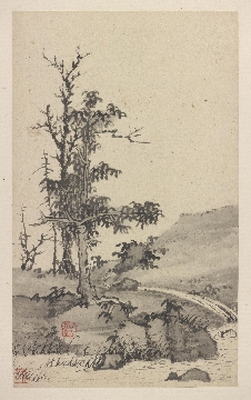 清 渐江(弘仁)山水景观图册(丰溪山水册)50×36