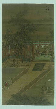 清 袁江 醉归图立轴绢本82x161