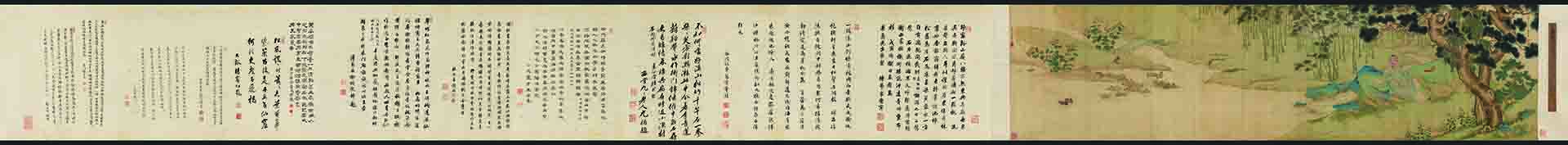 清 周道、上睿(合作)李煦行乐图卷绢本46×178