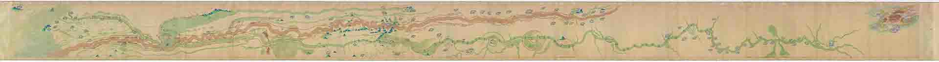 清 佚名 大运河图卷绢本50.3×860