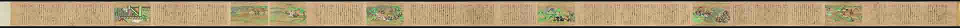 日本 江户时期 乡村故事绘卷(上)描金纸32.7×1888.4