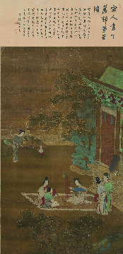 明 仇珠 女乐图轴绢本145.5x85.5cm故宫