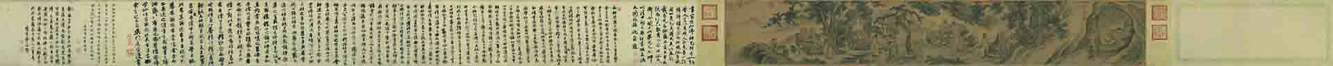 明 戴进 达摩至慧能六代祖师图卷 35.85x662.7