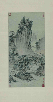 明 戴进 关山行旅图立轴纸本618x297cm