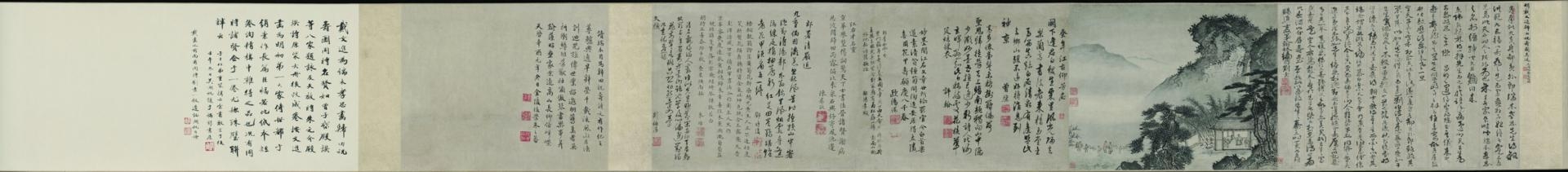 明 戴进 归田祝寿图卷绢本40x503cm故宫