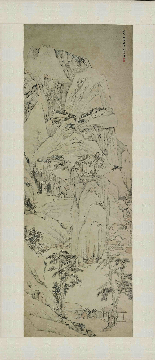 清 弘仁 冬雪图立轴纸本60x140CM