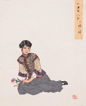 清 红楼梦十二金钗图册28x34cm