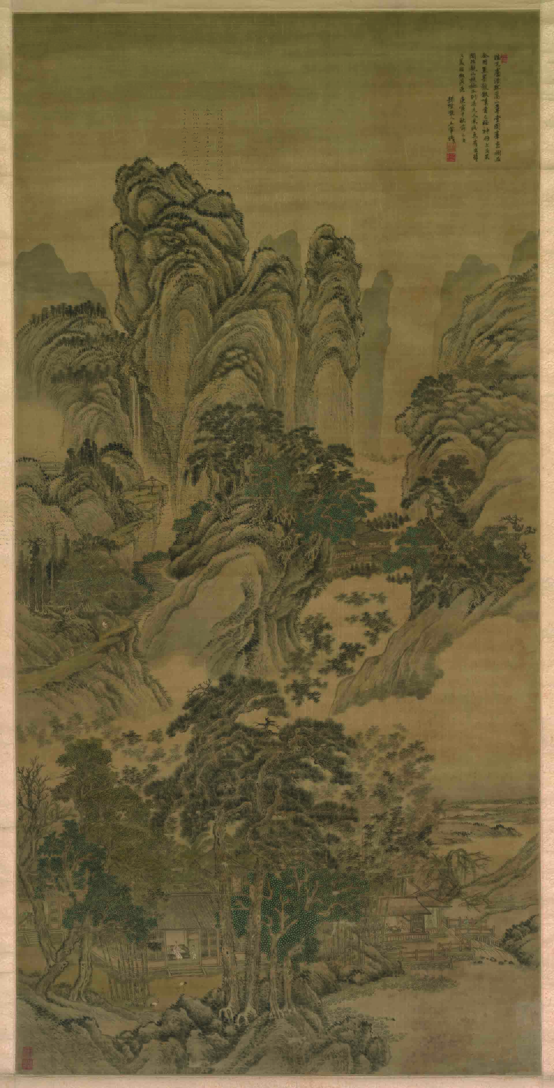 清 王翚 嵩山草堂图立轴绢本2009 x 992 cm国画超高清大图原图扫描真迹全图书画图片下载