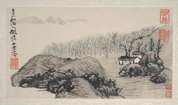 清 石涛 四季景观册页 21 x 31.4 cm
