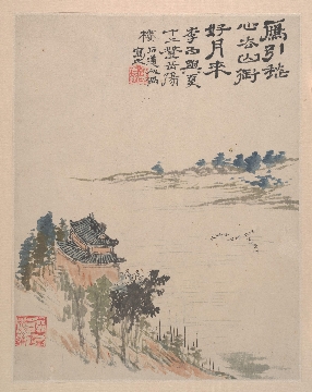 清 石涛 野色册页 27.6 x 24.1 cm