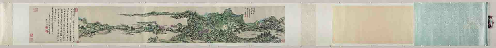 清 王原祁 江国垂纶图卷26 x 146.1 cm