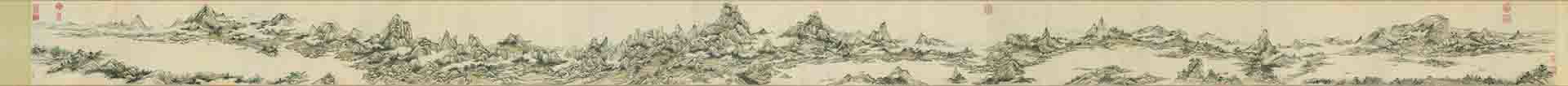 清 张若澄 山水十二峰图卷纸本34.93x632.62cm