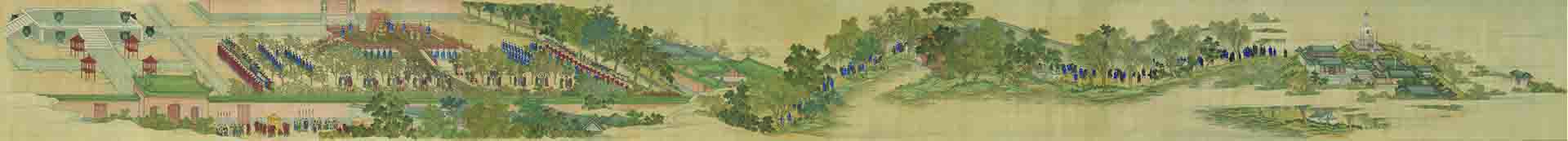 清院本亲蚕图採桑(利)卷绢本51x590.4cm台北