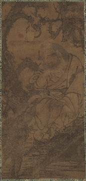 五代 贯休 罗汉图立轴绢本99.7×46.9