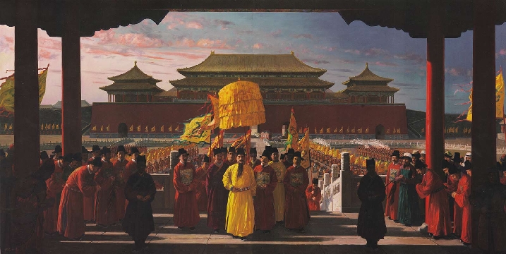 105.永乐迁都北京-王君瑞（北京 油画）