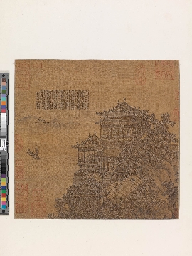 元 夏永 滕王阁图页绢本26.5×27.5