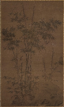 元 李戡 竹雀图立轴绢本159.4×94