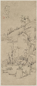 清 萧云从 山水立轴纸本96×41.5