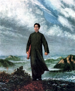 油画毛泽东去安源