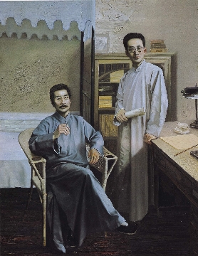 油画友谊-鲁迅与瞿秋白