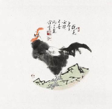 近_范曾_十二生肖_10-鸡