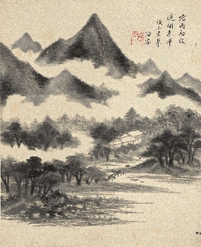 清 王时敏 宿雨初牧图 纸本册页2