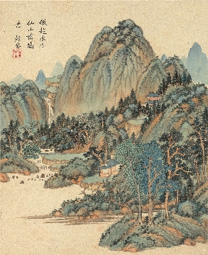 清 王时敏 仿古山水册页