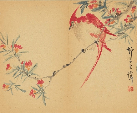 近_谢稚柳等_花鸟册页_纸本_12x480cm-02