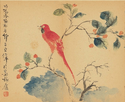 近_谢稚柳等_花鸟册页_纸本_12x480cm-03