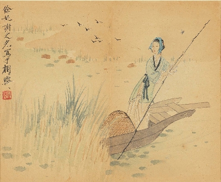 近_谢稚柳等_花鸟册页_纸本_12x480cm-06