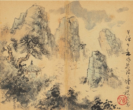 近_谢稚柳等_花鸟册页_纸本_12x480cm-07