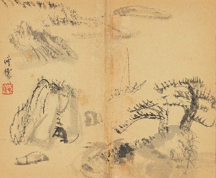 近_谢稚柳等_花鸟册页_纸本_12x480cm-13