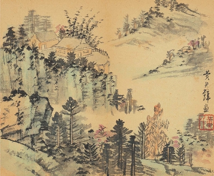 近_谢稚柳等_花鸟册页_纸本_12x480cm-22