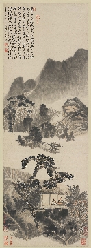 清 石涛 山水立轴纸本162.5×57.1