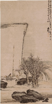 清 黄慎-人物山水图立轴纸本82x164