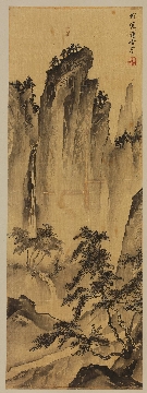 清 爱新觉罗·溥佺 山水人物图立轴绢本52x141