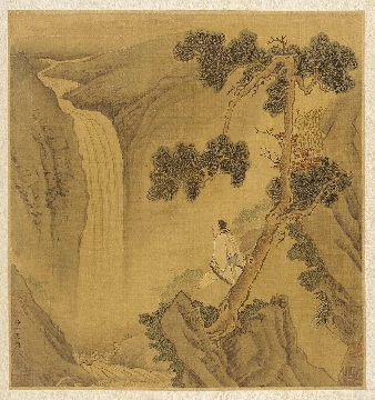 南宋 李唐 松荫休憩图页绢本25.6x27.3