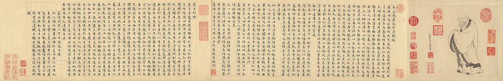 明 文徵明-小楷老子像纸本24x149