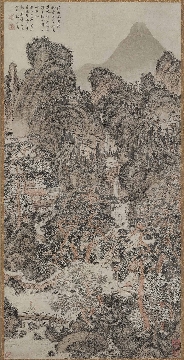 明 沈周 仿鹤山樵笔法山水( 仿王蒙山水)立轴纸本121.2×60.2