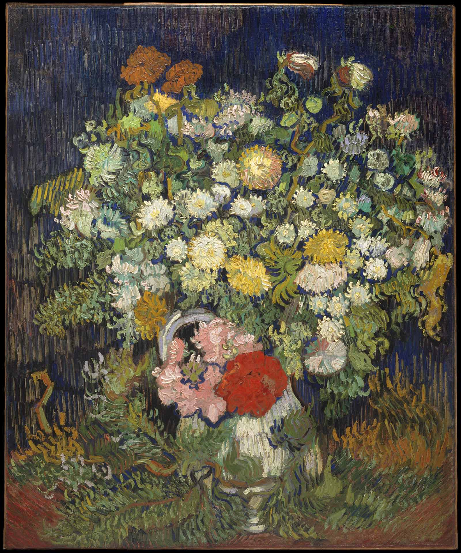 文森特凡高（荷兰，1853年至1890年）一束鲜花插在花瓶里