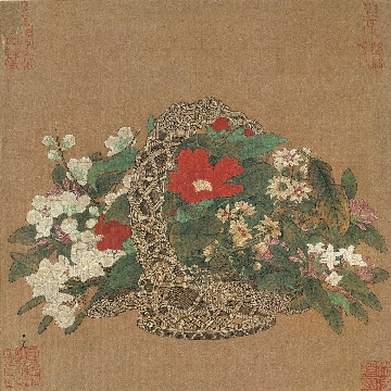 宋_李嵩_花篮图_绢本