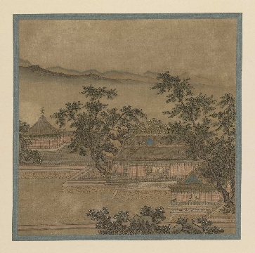 柳园人形山水图_仇英