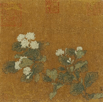 马麟_茉莉舒芳图_绢本1-2_23X23cm