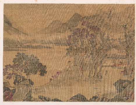 明_唐寅_山水_小品_绢本_