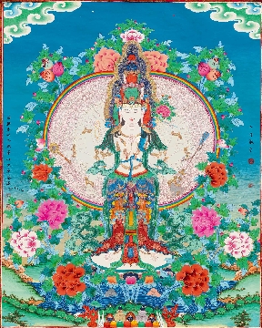 近_千手观音_纸本80.3X100.4cm