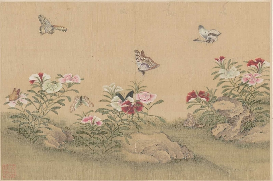 清_蒋廷锡_百蝶图_绢本_42X28cm-12张