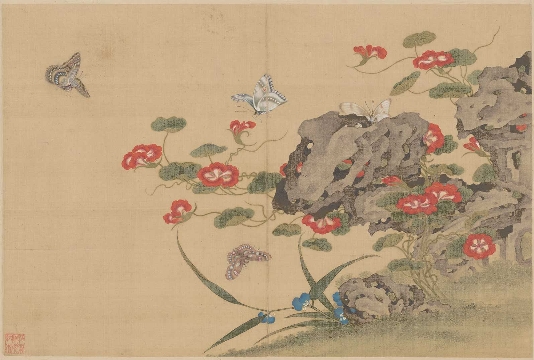 清_蒋廷锡_百蝶图_绢本_42X28cm-06