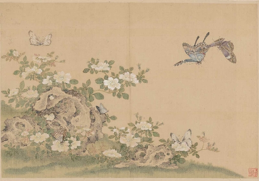 清_蒋廷锡_百蝶图_绢本_42X28cm-09