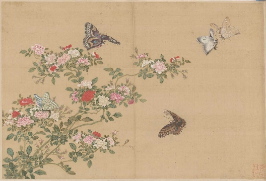 清_蒋廷锡_百蝶图_绢本_42X28cm-11